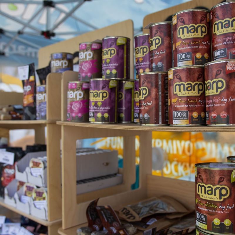 Dog food vendor stand